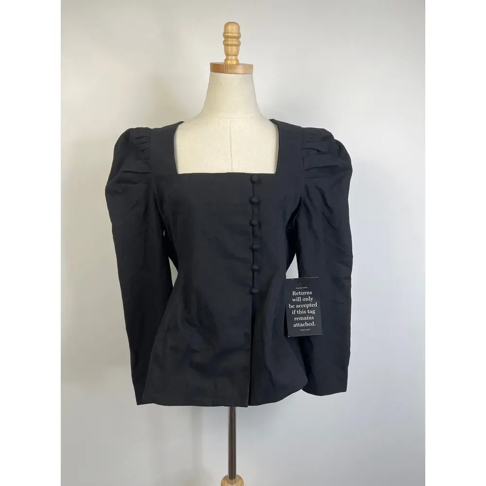 NWT Tuckernuck Black Calla Blouse - Picture 7 of 9